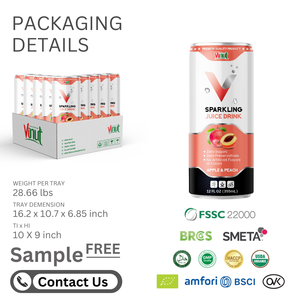Boisson gazeuse pétillante 355 ml saveur pêche et mangue, fabricant de boissons en marque blanche OEM ODM - Product Image 5