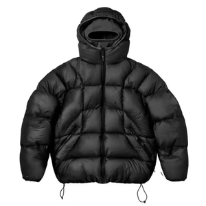 Veste d'hiver pour homme noire personnalisée, respirante, imperméable, style décontracté avec col montant, logo frontal, veste matelassée, livraison DDP - Product Image 1