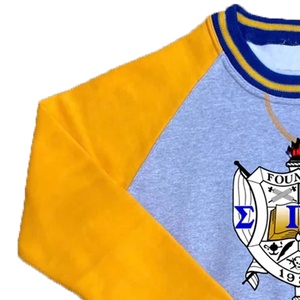 Sudaderas de algodón bordadas personalizadas unisex, hermandades universitarias, diseño bordado a cuadros para la temporada de invierno - Product Image 3