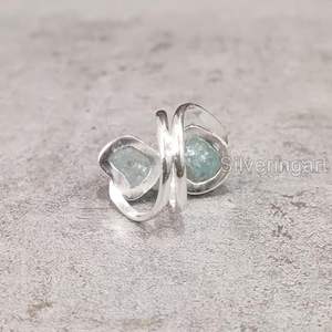 Anillo de Plata de Ley 925 con Piedra Preciosa de Aguamarina Natural, Anillo de Mujer, Piedra de Nacimiento de Marzo, Regalo de Cumpleaños, Navidad, Joyería Hecha a Mano - Product Image 6