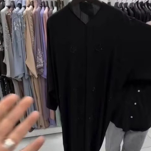 Ropa musulmana tradicional de mujer modesta elegante islámica bordada a mano estilo Abaya Premium Dubai-accesorio incluido - Product Image 1