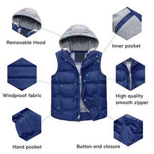 Calentamiento de burbuja de invierno/acolchado/chaleco acolchado con capucha acolchado cálido chaleco sin mangas chaqueta para hombres. - Product Image 3