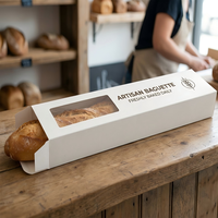 Boîte à pain, emballage pour baguette, boîte longue en papier kraft pour boulangeries et boulangeries-pâtisseries