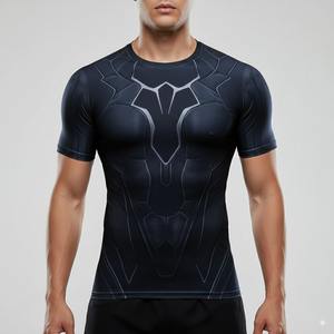 Protector de sarpullido corto para hombres para Jiu Jitsu Kimono natación lucha ropa de compresión impresión completa camisa de boxeo MMA Half Rash Guard - Product Image 1
