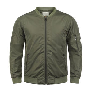 Blouson d'aviateur surdimensionné pour hommes à la mode conception personnalisée col montant couleur unie hiver mode extérieure Style de rue haute - Product Image 1