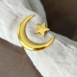 Finest Quality <b>Moon</b> Star Metal Napkin <b>Ring</b> Tissue Holder Luxury Design Table Decorative Napkin <b>Ring</b> for Ramadan Eid Supplies - Product Image 1