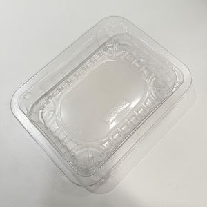 Nampan plastik <span class=keywords><strong>PET</strong></span> thermoforged transparansi tinggi 100% dapat didaur ulang nampan makanan RPET bening - Product Image 3