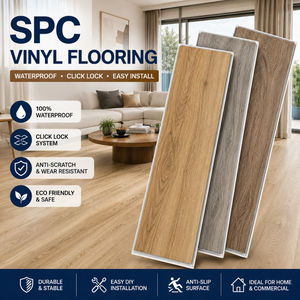Piso Vinílico SPC Efecto Madera con Sistema Click, Base IXPE Integrada y Dos Tonos Claro y Marrón para tus Proyectos de Interior - Product Image 6