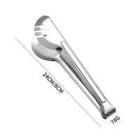 Lot de 6 pinces de service en acier inoxydable, pinces à aliments ajourées, finition PVD Or Arc-en-ciel, Noir, Argent, compatibles lave-vaisselle pour BBQ, salades et buffets