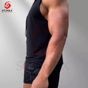 Chaleco Deportivo con Capucha sin Mangas de Poliéster de Alta Calidad con Logotipo Personalizado para Fisicoculturismo, Gimnasio y Running - Product Image 5