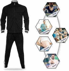 2023 entrenamiento personalizado Jogging cómodo cremallera sudaderas con capucha trajes conjunto de dos piezas chándales para hombres pantalones lisos traje de dos piezas - Product Image 3