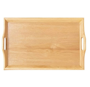 Plateau de service en bois d'acacia Plateau de service en bois massif de forme carrée sur mesure Plateau en bois - Product Image 1