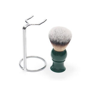 Juego de brochas de afeitar sintéticas clásicas para hombres con soporte de acero inoxidable para depilación - Product Image 4