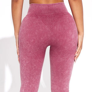 Respirant confortable doux tissus Yoga mode acide lavage collants pour dames Gym sport Fitness femmes Yoga Leggings - Product Image 5