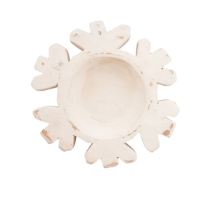 Nouvel article bol à pâte flocon de neige en bois d'acacia naturel bol décoratif de Noël rustique écologique fait à la main au Vietnam - Product Image 1
