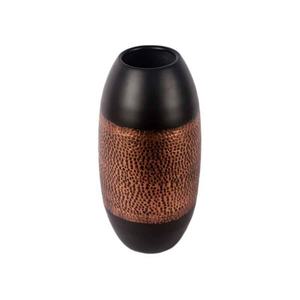 Hammered Iron Matte Black Coastal Flower <b>Vase</b> for Modern Traditional Decor in Living Rooms Halls or Offices - Product Image 2