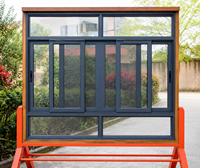 Fenêtre coulissante horizontale RG81.4 CE Contractor en alliage d'aluminium avec verre Low-E, double vitrage antivol, système de rail noir moderne