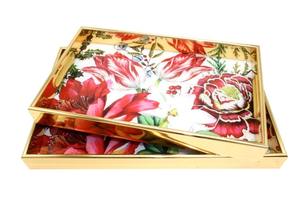 Sustainable Elegant Durable Wooden Enamel Serving Tray Environment Friendly Food Tray - Product Image 3