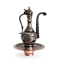 Pichet en cuivre artisanal Erzincan Shark Anatolia, 35 cm, sans BPA, style campagnard, 250-499 ml