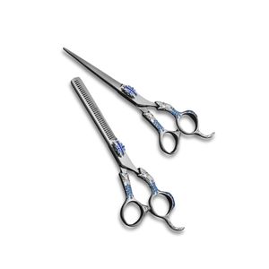 Tijeras de mezcla de pelo DIY de acero inoxidable personalizadas con estilo, cuchillos de corte de pelo industriales OEM - Product Image 1