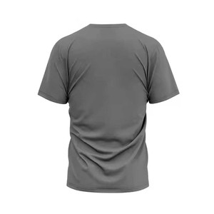 T-shirts d'été oversize en coton pour hommes Logo personnalisé col rond Streetwear avec taille élastique motif solide - Product Image 5