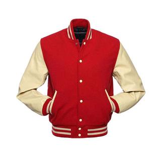 Chaqueta Varsity de Alta Calidad para Hombre, 100% Lana con Mangas de Cuero, Cuello Alto, Estilo Moderno para Invierno - Product Image 5