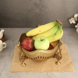 Antique Brass Fruit Bowl Handcrafted Decorative Centerpiece Vintage Brass Bowl For Dining Table Luxury Home And Kitchen Decor - Product Image 3
