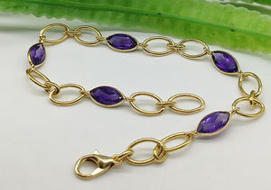 Vintage New Design Fashion Amethyst Mar Cut <b>Silver</b> <b>Bracelet</b> 925 Sterling <b>Silver</b> Jewellery Cutest Artisanal Bezel Setting Gift - Product Image 2