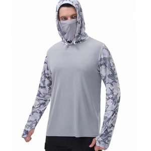 เสื้อฮู้ดแขนยาวผ้า100% แห้งเร็วเสื้อตกปลาผ้าคอตตอนแบบสั่งทำได้ UPF 50เปล่าพื้นฐานเสื้อตกปลา - Product Image 1