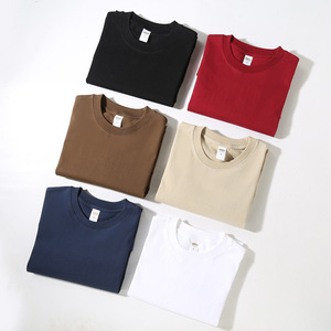 T-shirts en coton uni respirant de haute qualité, poids lourd, col rond, coupe régulière, 300 g/m², tailles personnalisées pour hommes - Product Image 3
