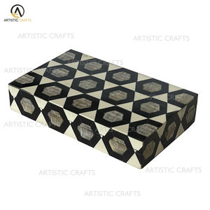 Caja de almacenamiento decorativa de diseño floral con incrustaciones de hueso Premium hecha a mano, artesanías naturales ecológicas - Product Image 2