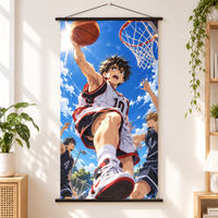 Poster Manga enroulable personnalisé en polyester, bannière imprimée avec personnage d'anime, décoration murale pour événements de centres commerciaux