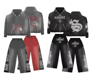 Survêtement personnalisable 100% coton avec strass et impression DTG respirant léger écologique sans couture pour la saison hivernale - Product Image 4