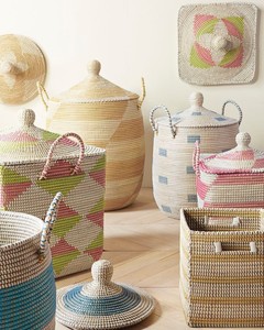 Cestas de almacenamiento de algas marinas de lujo de fábrica de Vietnam contenedores decorativos de lavandería en forma de círculo multifunción - Product Image 2