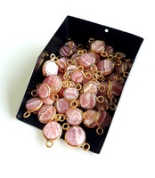 Top Deal Connecteurs de breloques en pierres précieuses en vrac Rhodochrosite naturelle plaquée or pour les résultats de bijoux OEM de fournisseur de bijoux à bricoler soi-même