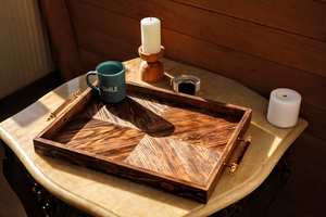 Plateau de service rectangulaire en bois de style pour restaurant et maison Plateau décoratif pour taille personnalisée Prix bon marché avec vente - Product Image 5