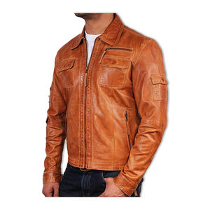 Chaquetas de cuero de moda de color marrón para caballeros 2026 - Product Image 2