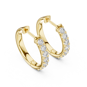 Pendientes de Aro Huggies con Diamantes Cultivados en Laboratorio de Corte Brillante, Oro Sólido de 14K/18K con Baño de Rodio, DEF VVS, Joyería Fina para Bodas - Product Image 4