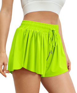 Custom 2-in-1 Double Layer Tennis <b>Skirt</b> Dress Running Flowing Golf Shorts Sports Pleated Women Sports Shorts - Product Image 3