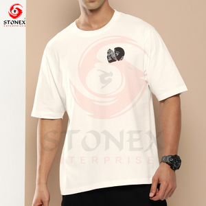 เสื้อยืดโอเวอร์ไซส์ทรงบ็อกซี่ ปี 2025 ผ้าหนา พิมพ์ลายดิจิทัล แบบเรียบ คอกลม ยูนิเซ็กส์ สตรีทแวร์ ผ้าซาติน โพลีเอสเตอร์/คอตตอน - Product Image 2