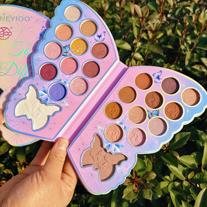 Custom <b>Empty</b> Makeup Shimmer Matte Glitter Blue Butterfly Eyeshadow Palette - Product Image 3