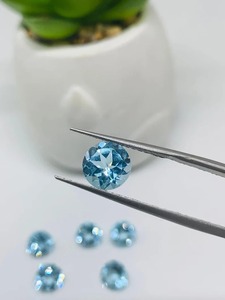 Topaze bleue facettée de 8 mm, qualité supérieure, pierre précieuse naturelle de 1 à 2 carats, certifiée par un tiers, pour la fabrication de bijoux, pierres en vrac - Product Image 5