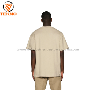 Camiseta informal de manga corta para hombre con logotipo personalizado de algodón 100%, ropa de calle con hombros caídos, camiseta gruesa de peso pesado - Product Image 2