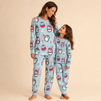 Pijamas Familiares a Juego para las Fiestas, con Tela de Bambú Transpirable, Diseño Personalizado para Padres e Hijos, Proveedor de Marca de Boutique al por Mayor