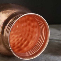 Bouteille en cuivre martelé pur, type à vis, design indien fait main, style classique, écologique, compatible lave-vaisselle