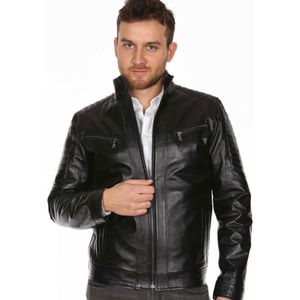 New <b>Men's</b> Motorbike <b>Biker</b> Camouflage Stand Collar Custom Logo Front Coated Red Genuine Leather <b>Jacket</b> - Product Image 3