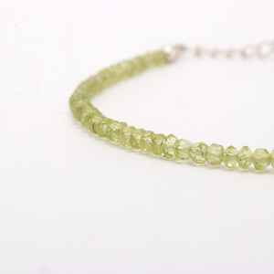 Natural Peridot Faceted Rondelle Gemstone <b>Beaded</b> <b>Bracelets</b> for Women <b>Men</b> 3mm Handmade Dainty Stone <b>Bracelet</b> at Wholesale Price - Product Image 5