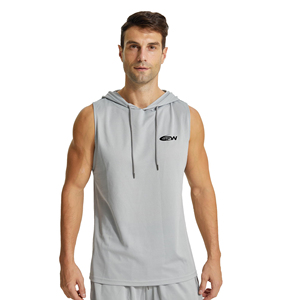 เสื้อกล้ามมีฮู้ดสำหรับผู้ชายเสื้อกล้ามออกกำลังกายแขนกุดสำหรับเพาะกายกล้ามเนื้อลำลองผ้าใบ - Product Image 2