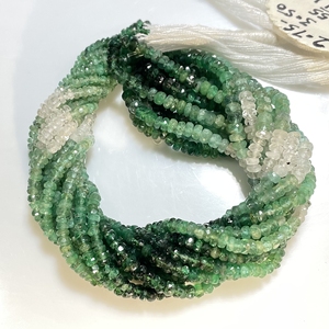 Wholesale Green Emerald Faceted Rondelle Shaded Beads 3-3.5mm 16-inch Natural Precious Gemstone for Crafting - Product Image 3