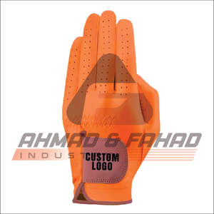 Gants de golf en cuir synthétique jaune tout temps - Product Image 5